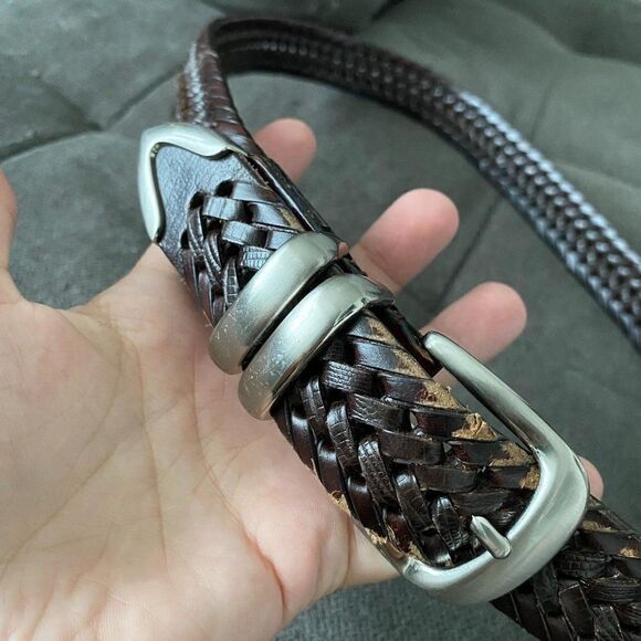 Vintage Braided Leather Belt Size 34 - Picture 2 of 5